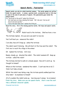 Worksheets for kids - speech-marks-punctuation